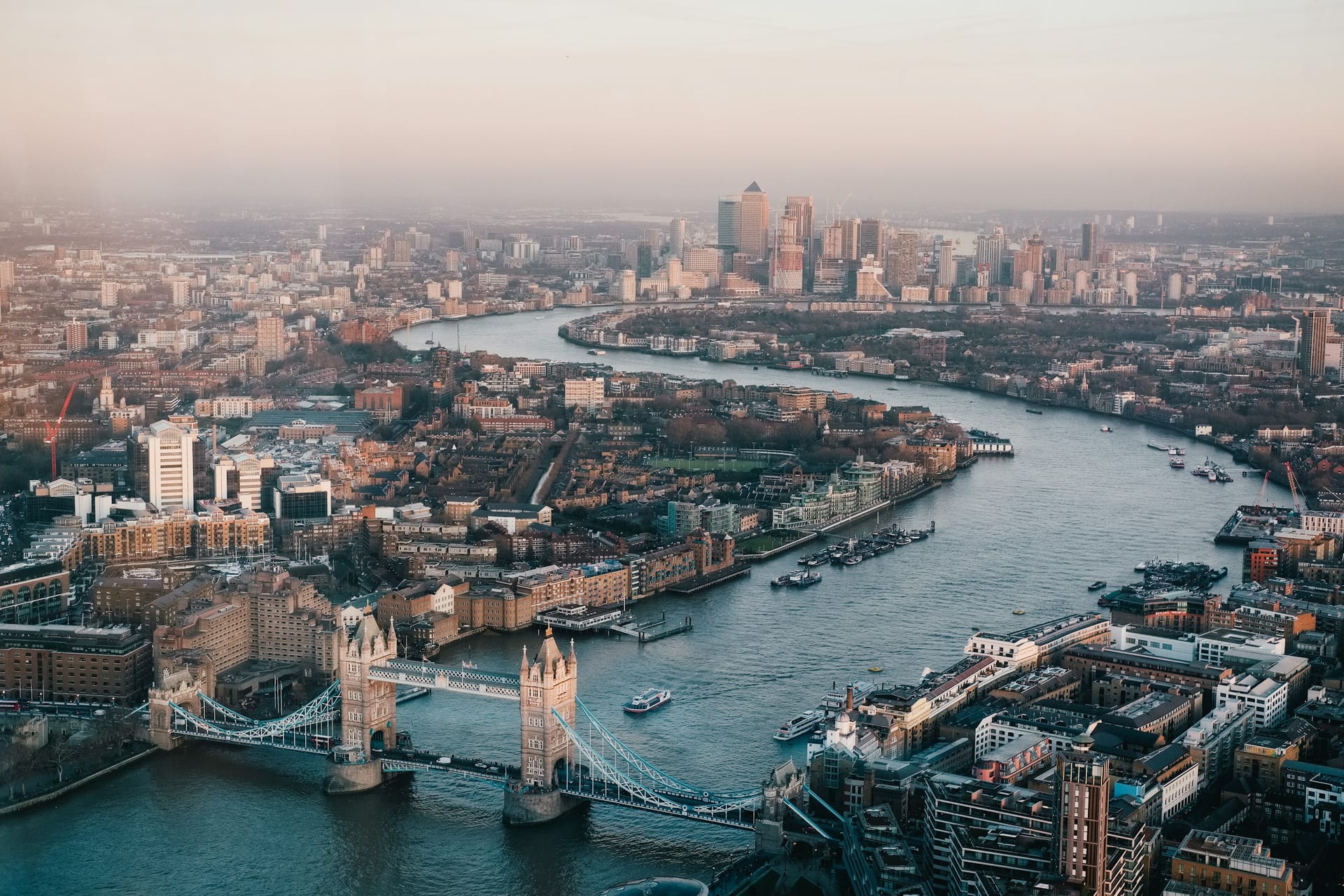 London skyline at dusk
